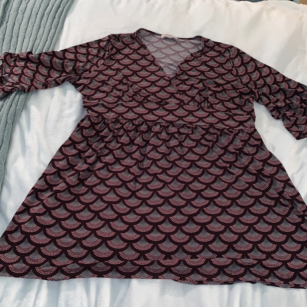 Michael Kors Red and Black Patterned Dress